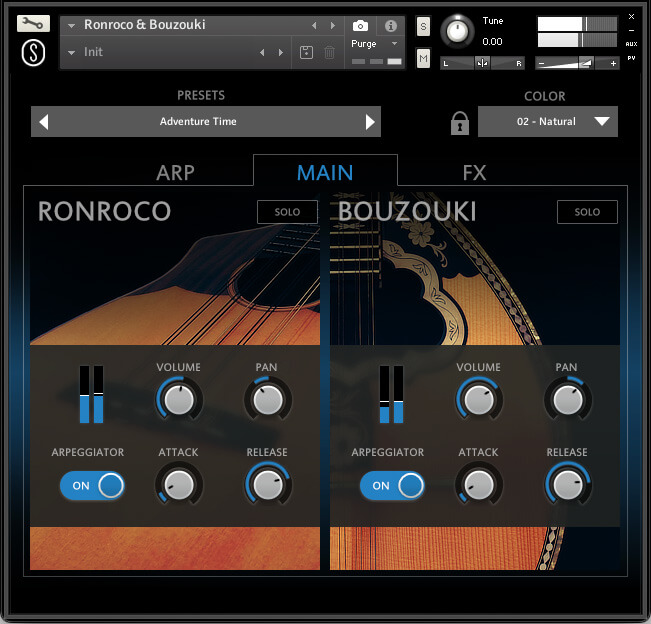 Sonuscore Origins Vol.9: Ronroco & Bouzouki - Main GUI
