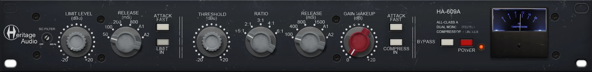 HA-609A Dual Mono/Stereo Compressor/Limiter - UI 1