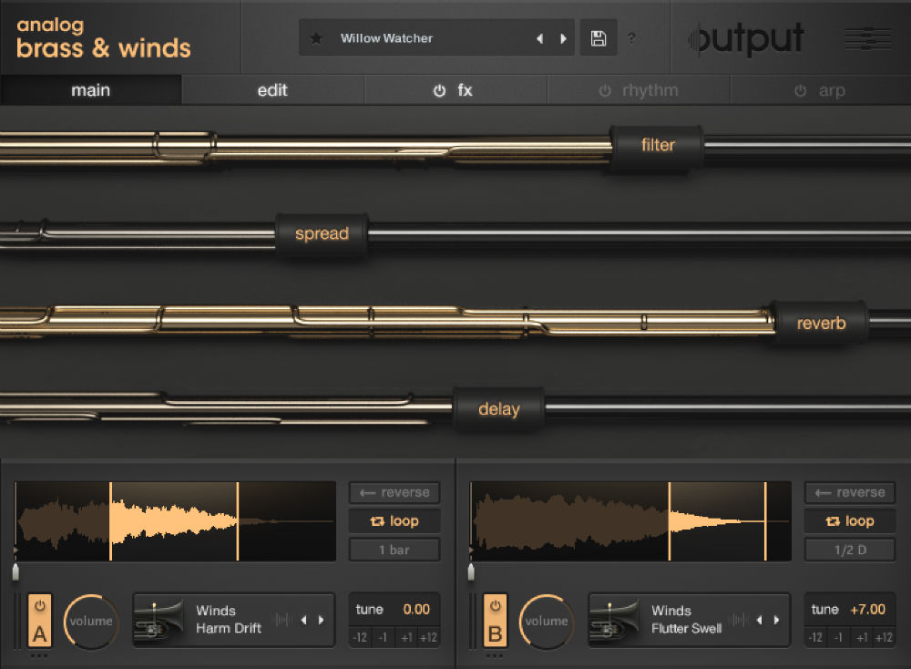Output ANALOG BRASS & WINDS
