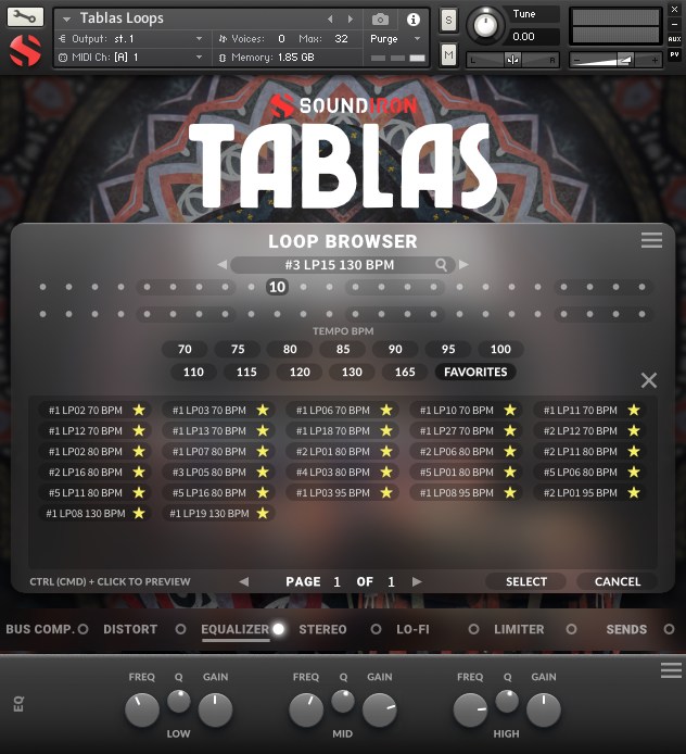 Soundiron Tablas - User Interface (Loops Browser)