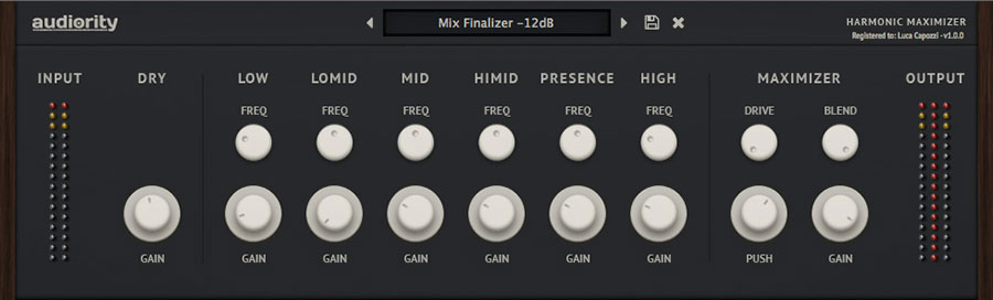 Harmonic Maximizer - User Interface