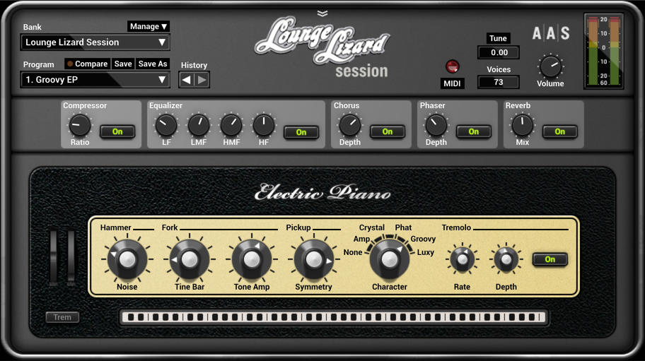 Lounge Lizard Session User Interface