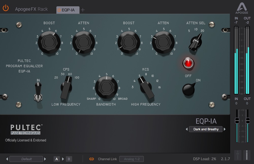 Apogee Pultec EQP-1A - Dark Theme
