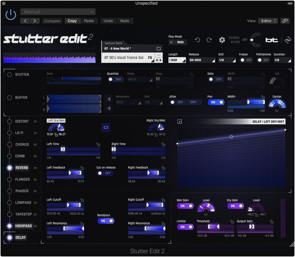 iZotope Stutter Edit 2 - User Interface - Delay