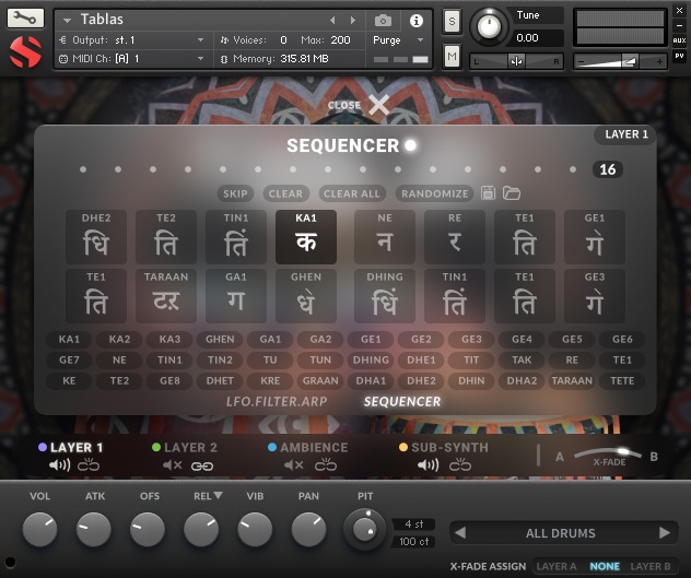 Soundiron Tablas - User Interface (Sequencer)