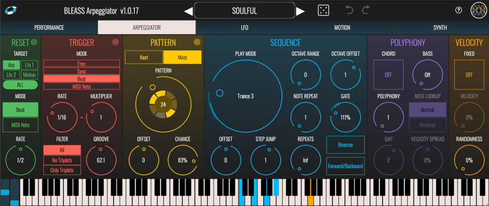 BLEASS Arpeggiator - Arpeggiator Tab