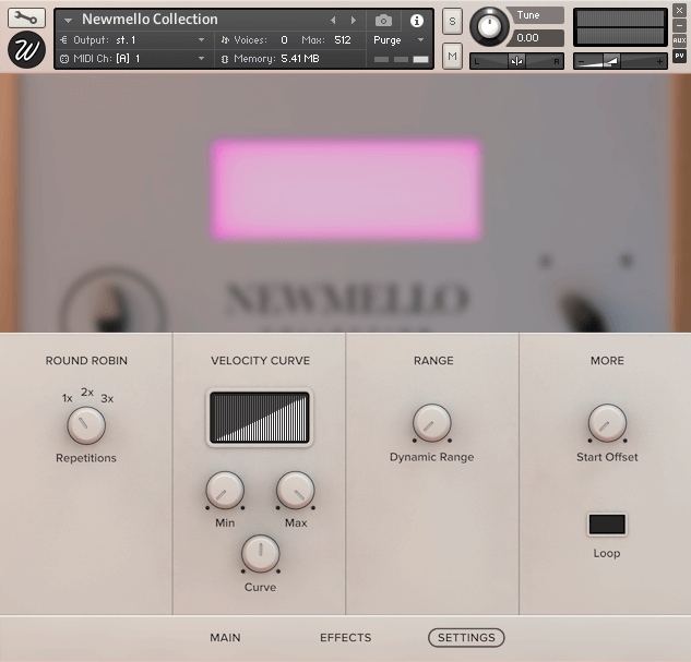 Newmello Collection - Settings