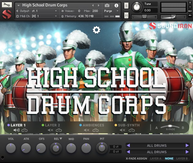 Soundiron High School Drum Corps - GUI
