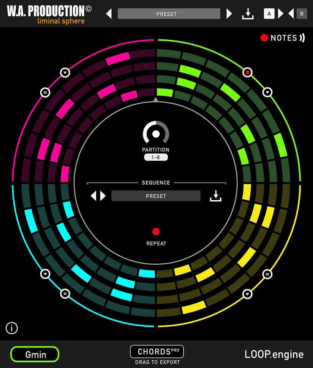 W.A Production CHORDS PRO + NOTES - User Interface