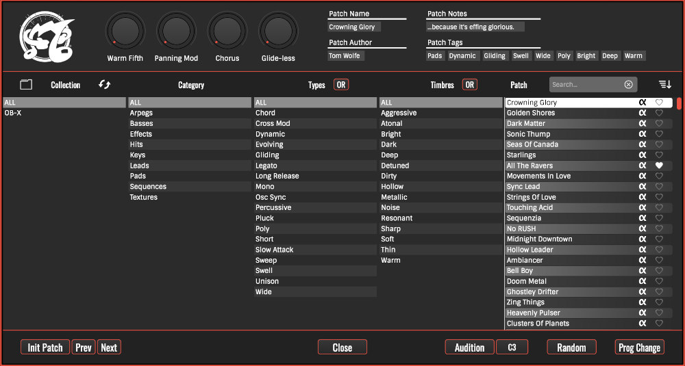 Oberheim OB-X - Browser