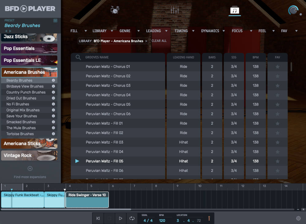 BFD Player Expansion: Americana Brushes - Grooves UI