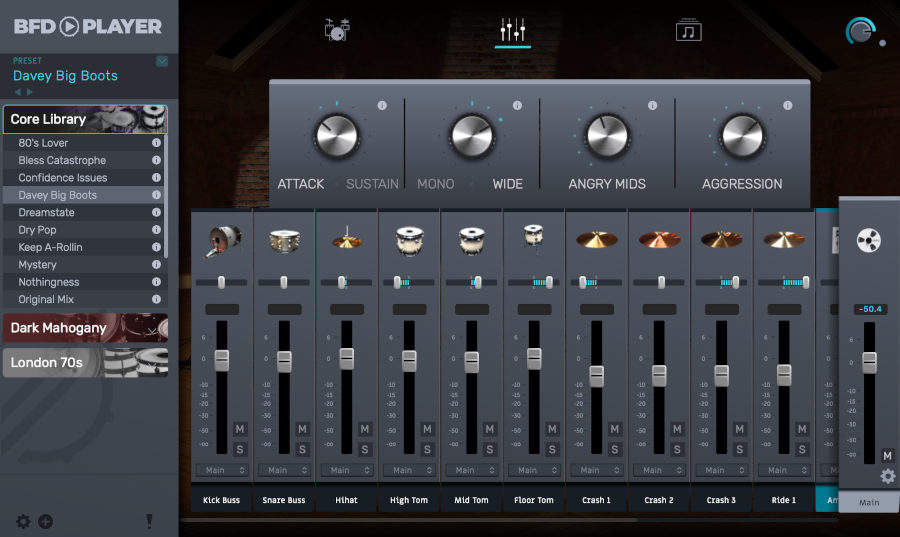 BFD Player - Mixer UI