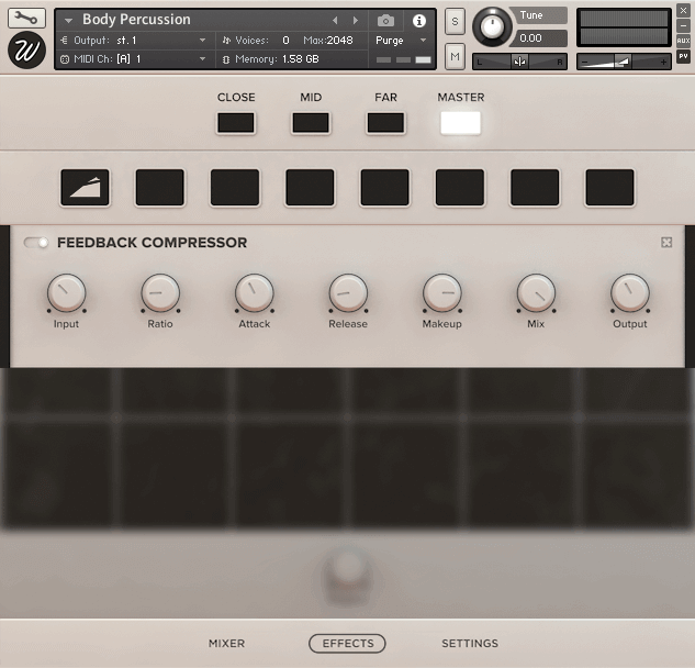 Wavesfactory Body Percussion - Effects GUI