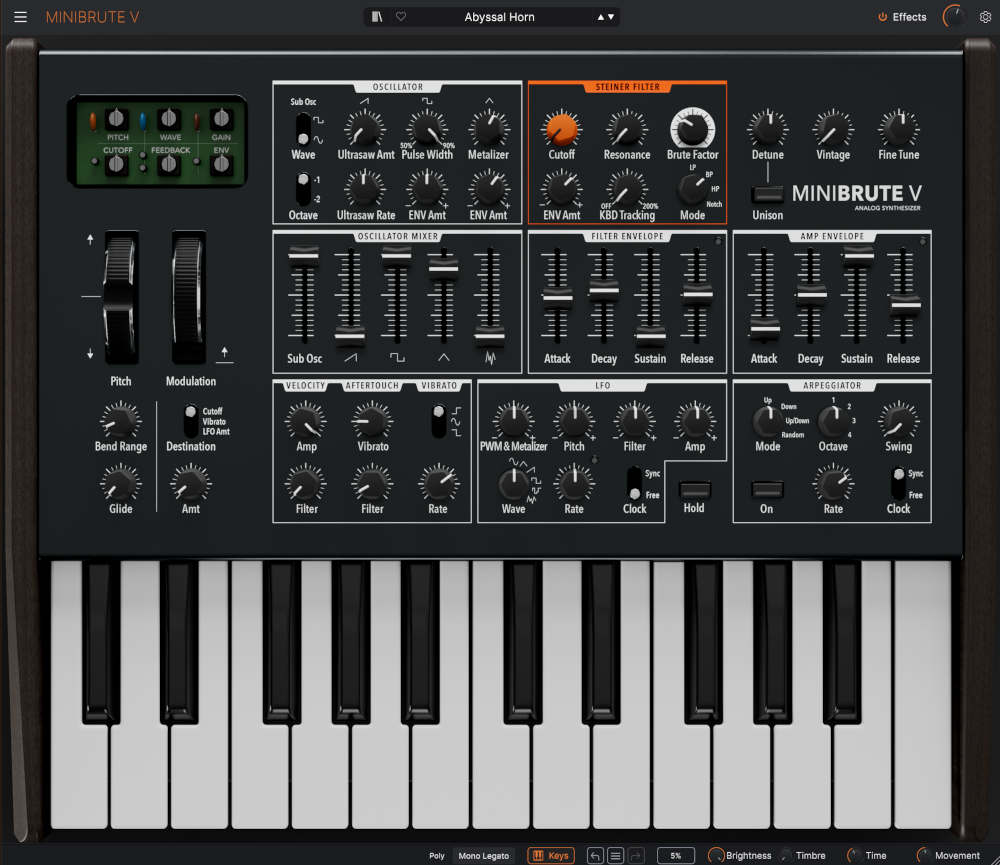 MiniBrute V - Advanced Panel UI