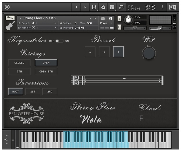 String Flow Viola interface