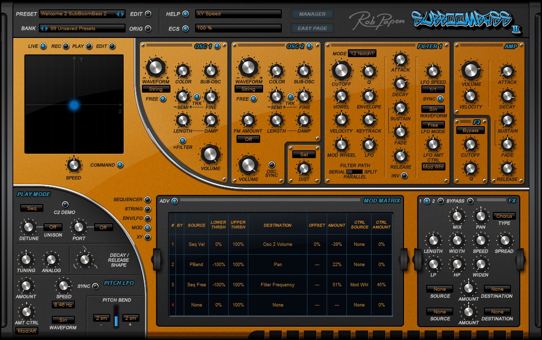 SubBoomBass 2 User Interface (MOD Advance Window)