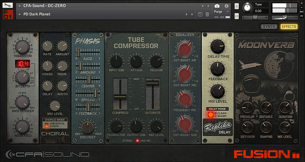 CFA-Sound DC-Zero Vintage Synth for NI Kontakt - Effects UI
