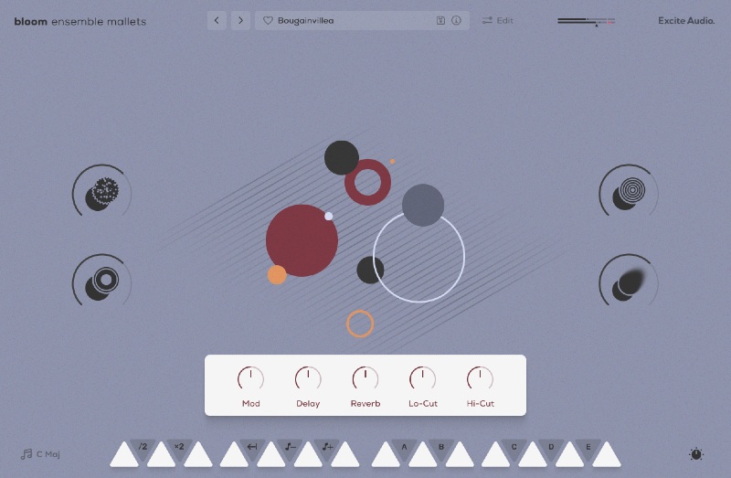 Bloom Ensemble Mallets - Play Page with FX