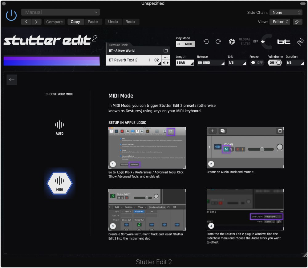 iZotope Stutter Edit 2 - User Interface - Play Mode Selector