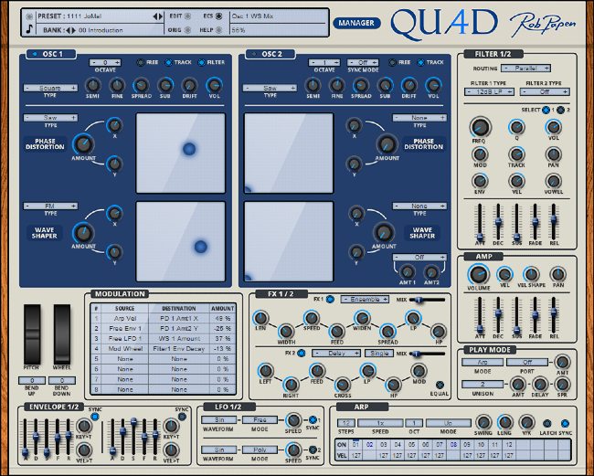 Rob Papen Quad - User Interface