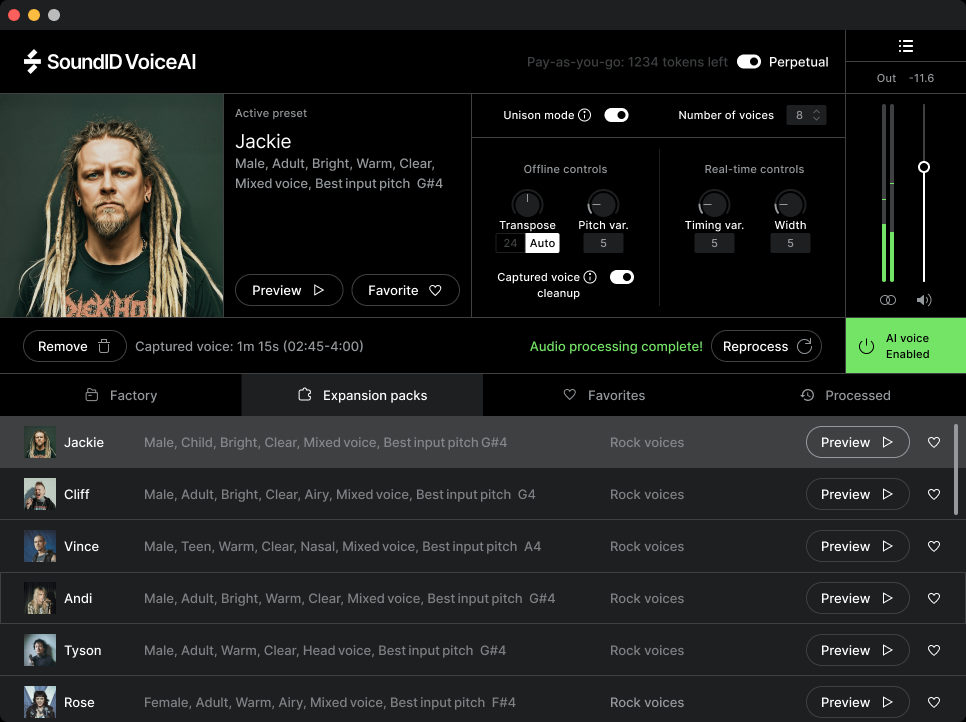SoundID VoiceAI Rock Voices Expansion Pack - UI 1