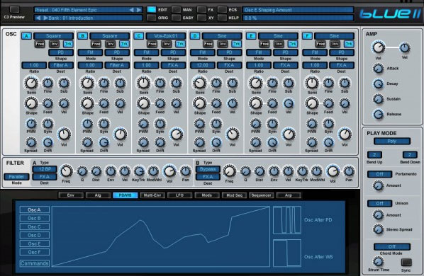 Rob Papen Blue II - User Interface