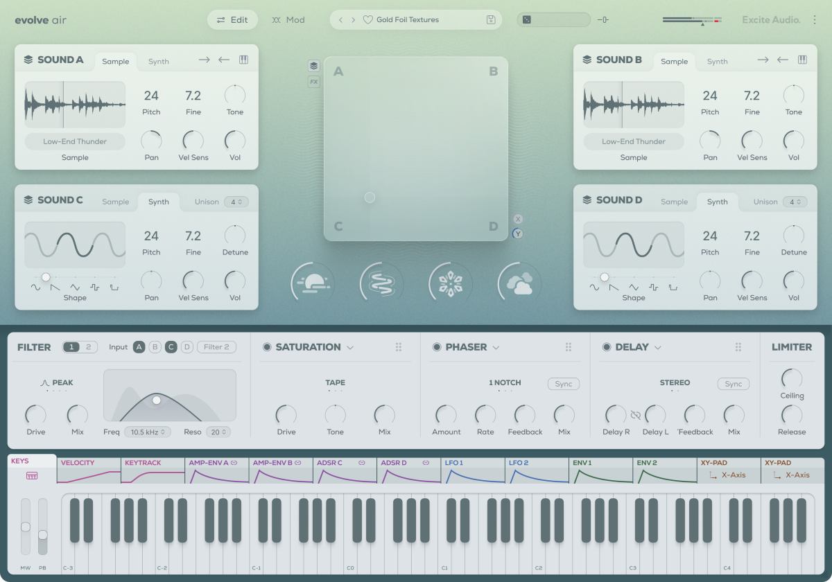 Excite Audio Evolve Air - Edit Page Keys