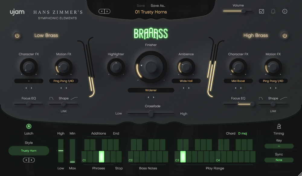 Symphonic Elements BRAAASS - Main GUI