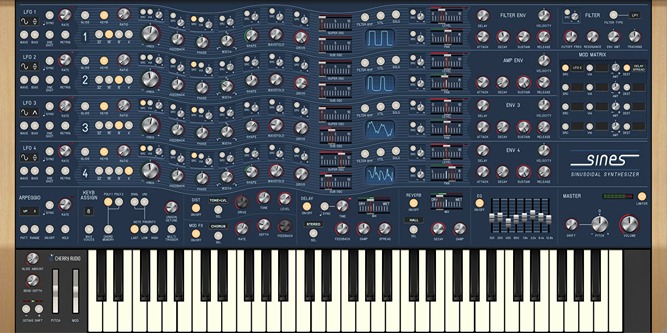 Cherry Audio Sines Synthesizer UI Main