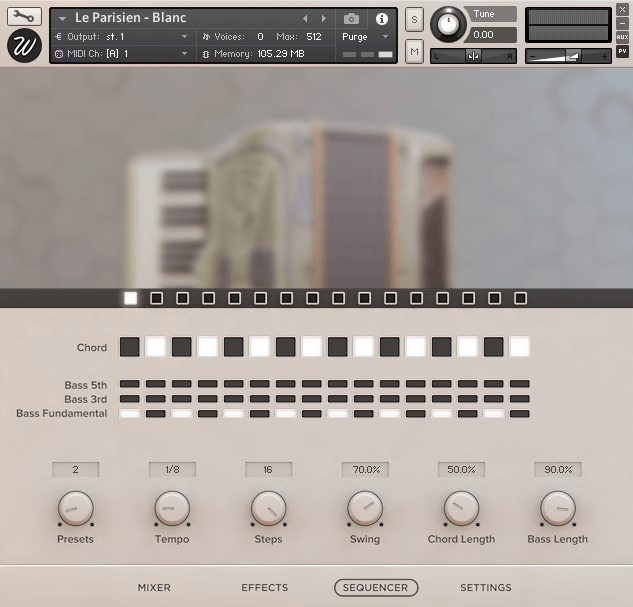 Wavesfactory Le Parisien - User Interface (Sequencer)