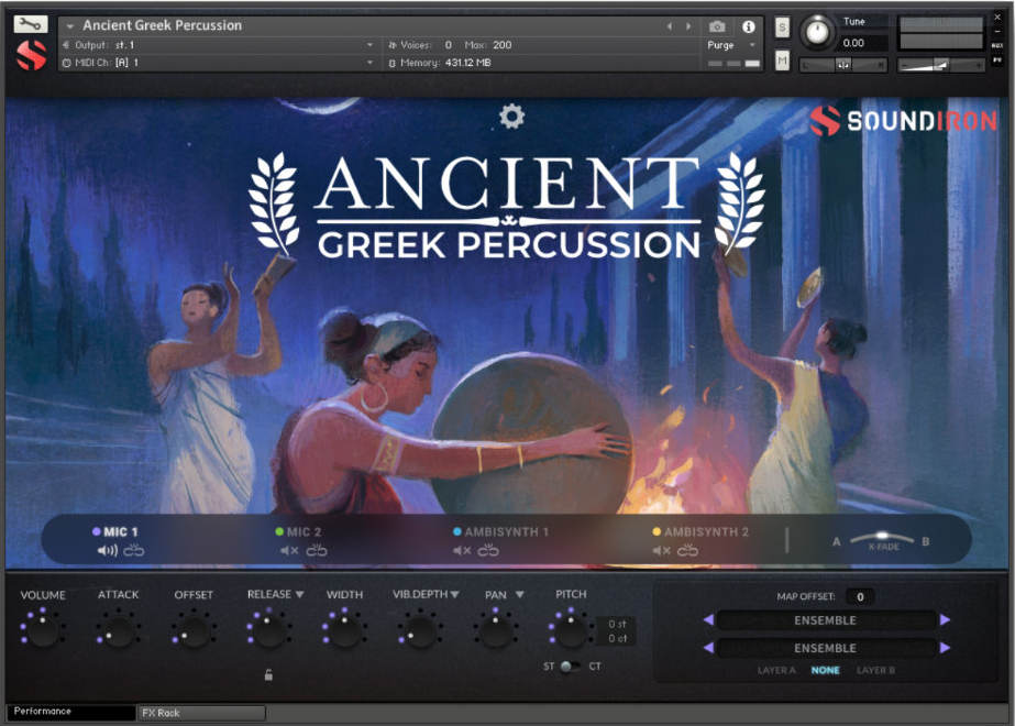 Soundiron Ancient Greek Compendium - Percussion Main UI