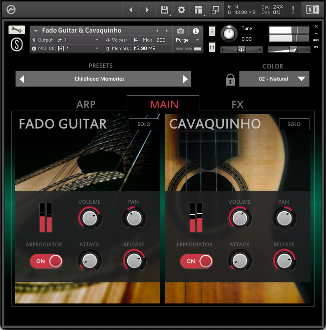 Sonuscore Origins Vol.8: Fado & Cavaquinho - Main GUI