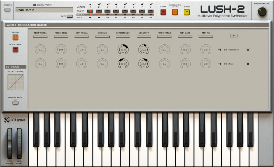 LuSH-2 - Modulation Matrix View - Editor UI
