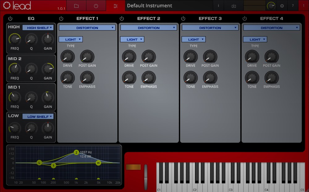 Tracktion RetroMod Lead - Settings View