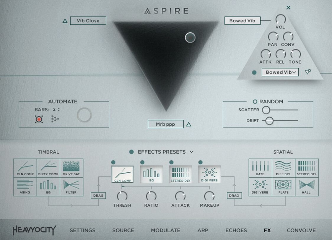 Heavyocity ASPIRE: Modern Mallets - FX View