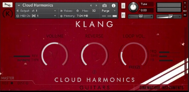 GUITARS: Cloud Harmonics interface