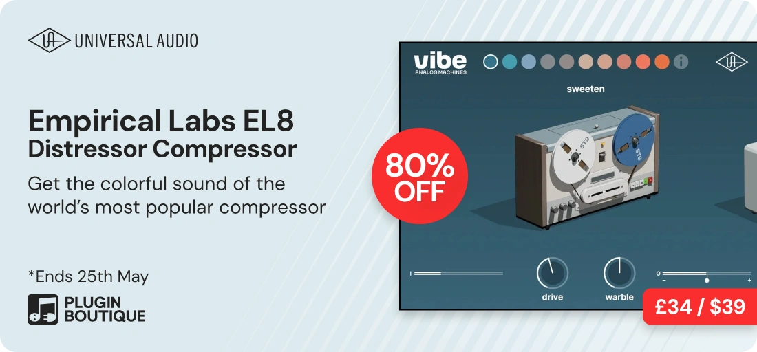 Universal Audio Plugin of the Month $39 Sale - Empirical Labs EL8 Distressor Compressor