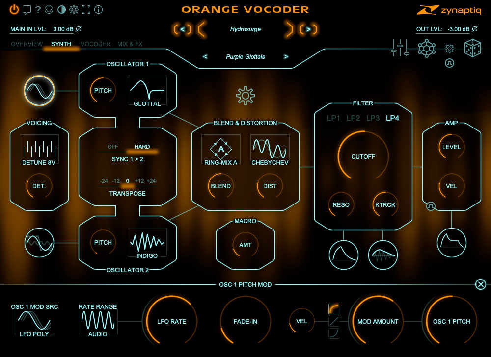 ORANGE VOCODER IV - Synthesiser UI