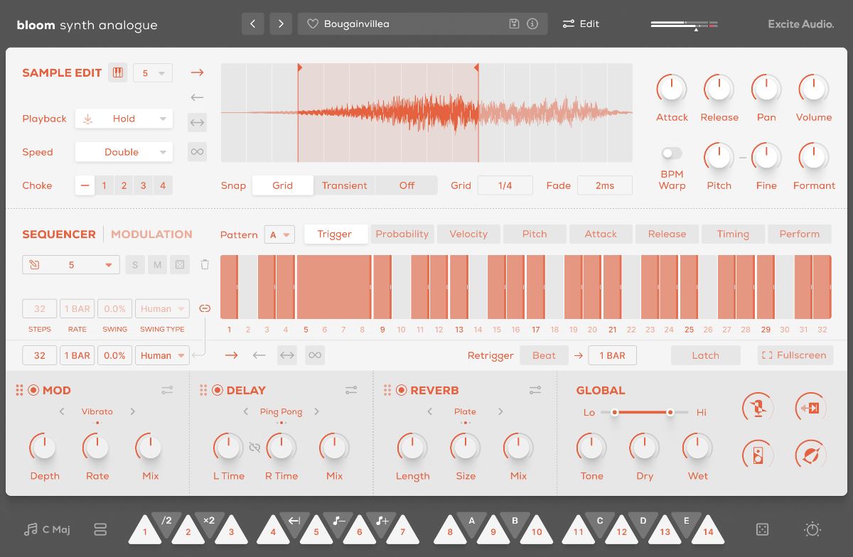 Bloom Synth Analogue - Edit Page Sequencer (Trigger Tab)