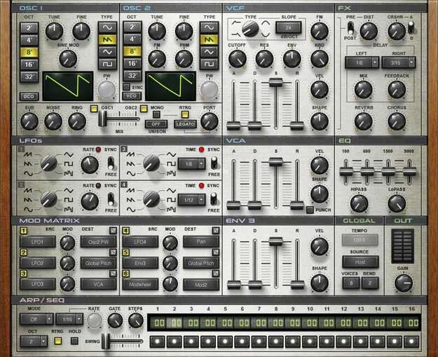 Element 2.0 Virtual Analog Synth interface